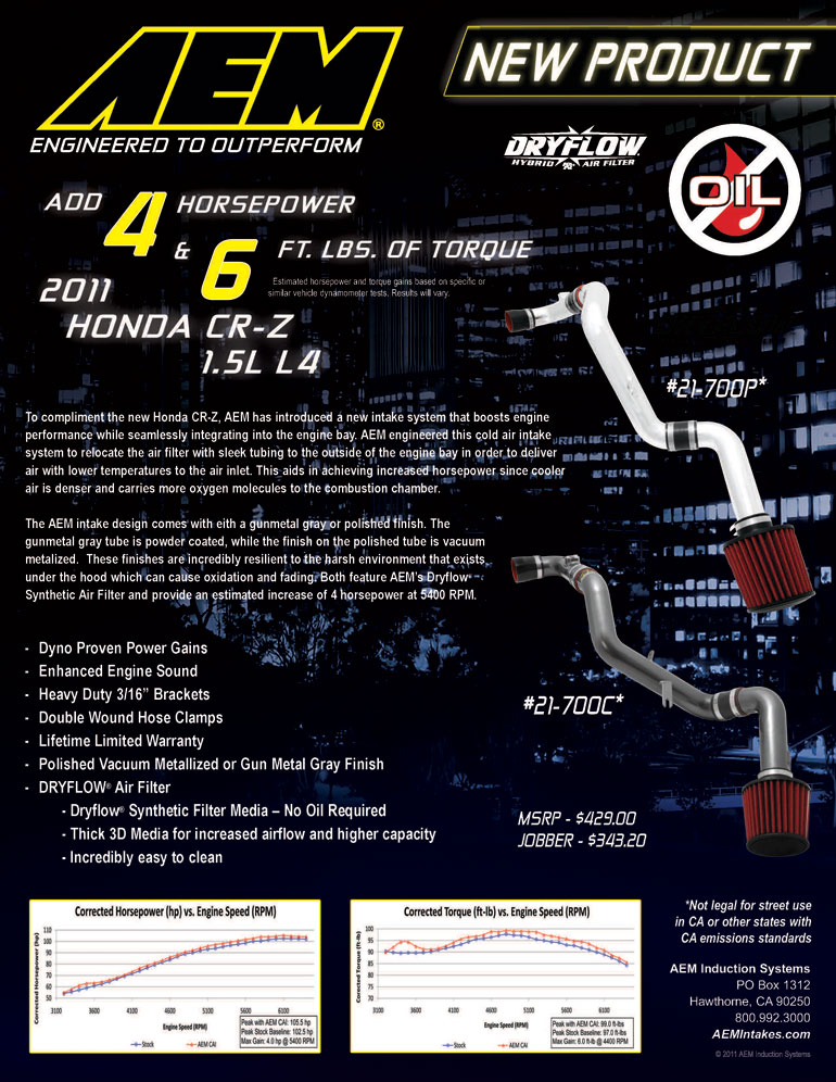AEM Air Intake Features