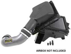 Utilizing the stock air box maintains the use of the factory cold air inlet near the front wheel