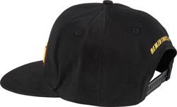 Back view of the flat billed black AEM snapback hat
