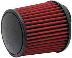 AEM DryFlow air filters feature a synthetic media and no oiling is required
