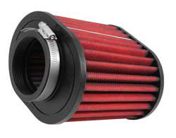 The base of 21-2127DK AEM Dryflow clamp-on air filter has a 2.75” inner diameter CAI mounting flange