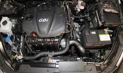 Engine Bay of AEM Cold Air Intake for 2011-2014 Hyundai Sonata and Kia Optima 2.4L