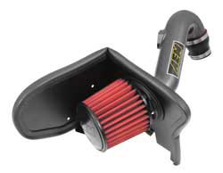 AEM air intakes replace 2011-2016 Chevy Cruz 1.4L factory components with a gray powder coated aluminum air intake tube
