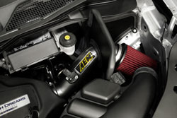 Closeup view of the AEM 21-795C Cold Air Intake installed on a 2016 Honda Pilot