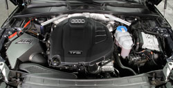 The large AEM air box accomodates an oversized Dryflow air filter for increased power