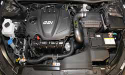 Utilizing the stock air box maintains the use of the factory cold air inlet near the front end