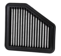 The front or top of the filter is red, while the back of the filter is white, showing that the airflow goes through the lofty red side, trapping contaminants