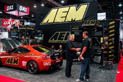 The 2012 AEM SEMA booth displayed the latest products such as strut bars and exhaust kits