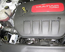 AEM Cold Air Intake 21-722C and 21-722P for the Dodge Dart turbo relocates the air filter outside of the engine compartment for a cool, fresh, and denser air source