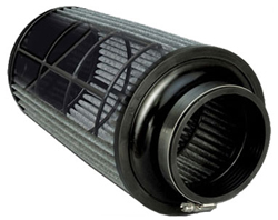 This cutaway illustration shows the reinforced cage inside an AEM DRYFLOW air filter