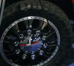 Sierra 3500 4x4 Crew Cab Dually at SEMA Showed 35-inch Toyo Tires with Ten Lug American Force Wheels