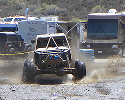 Glen Helen Raceway track crews watered the track during the race, resulting in ever changing track conditions which kept Ultra4 drivers from knowing exactly which line was best