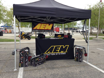 AEM booth at Subiefest 2013 during set up
