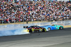 Tanner Foust giving chase to Tyler McQuarrie in his Top 16 battle.