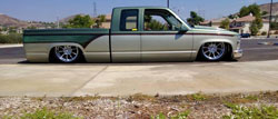 Keith Hathaway's latest choice for car-tistic expression is his 1994 Chevrolet Green and Silverado.