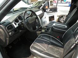 Suede and Vinyl Interior with Double White Stitching