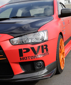 PVR Motorsports provided the build with a bumper cover, side skirt extensions, mirror covers and pillars.