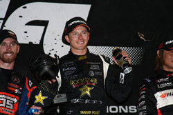 Tanner Foust in the winner's circle at Las Vegas Motor Speedway