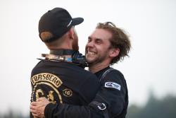 Forsberg rushed Hughes in the winners' circle to celebrate his 2nd place finish